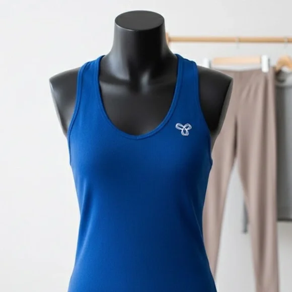 TNA Blue Racerback Tank Top - Picture 3 of 6